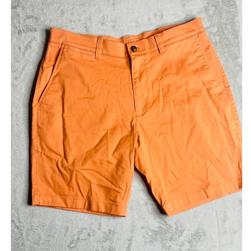 Duck Head Chino Shorts Mens 37 Orange Cotton Twill Flat Front Casual Summer